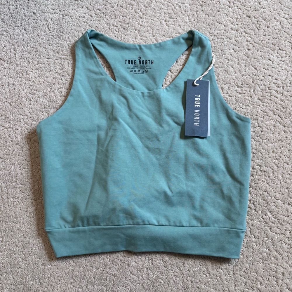 NWT True North Organic Cotton Women’s Crop Top Medium Malachite Green T1220-30